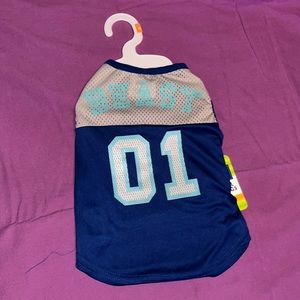 “Beast” blue and gray shirt